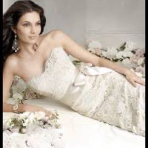 JIM HJELM Lace Wedding Gown Ivory / Champagne